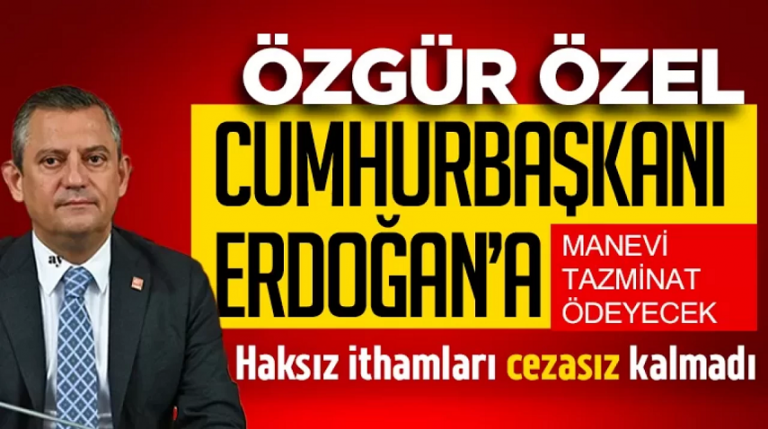 Özel, Cumhurbaşkanı Erdoğan'a manevi tazminat ödeyecek